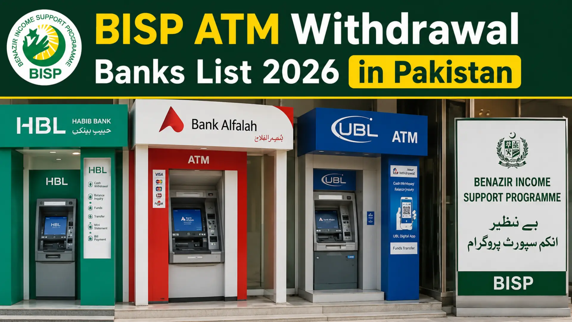 BISP ATM Withdrawal Banks List 2026